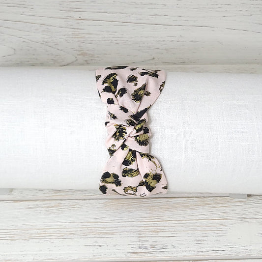 Pink Cheetah Top Knot